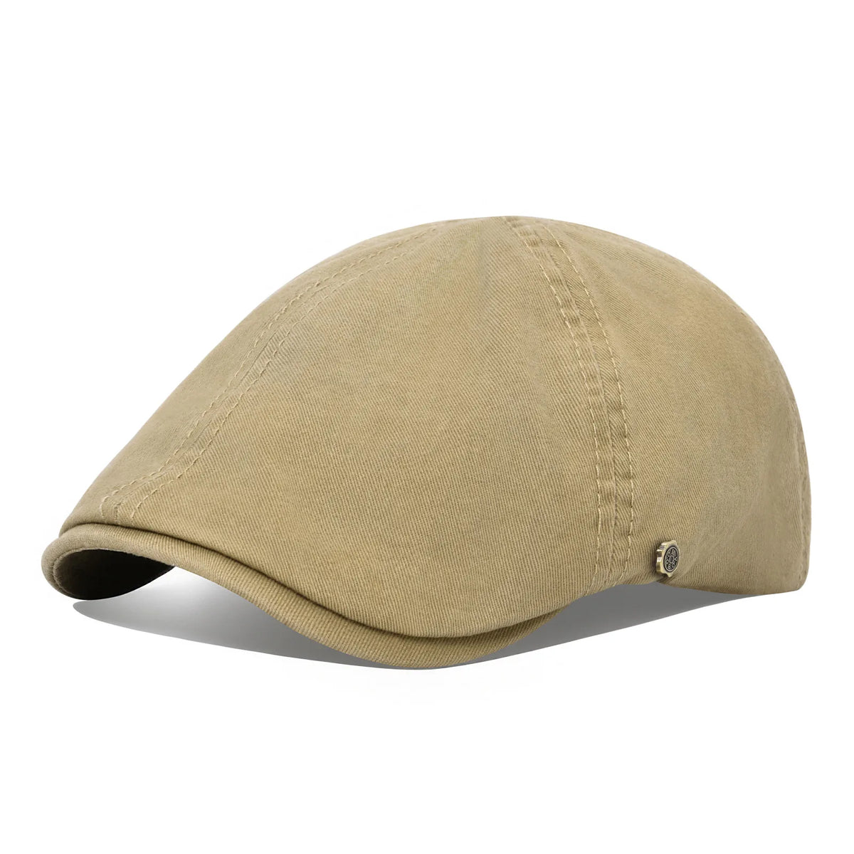 Casquette de golf Bloom™ en coton kaki clair, visière courbée et logo.