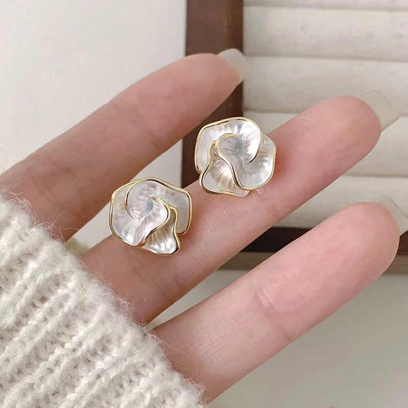 Boucles d'oreilles fleur perle