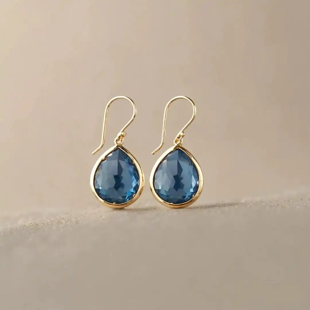 Gouttes de cristal bleu rétro
