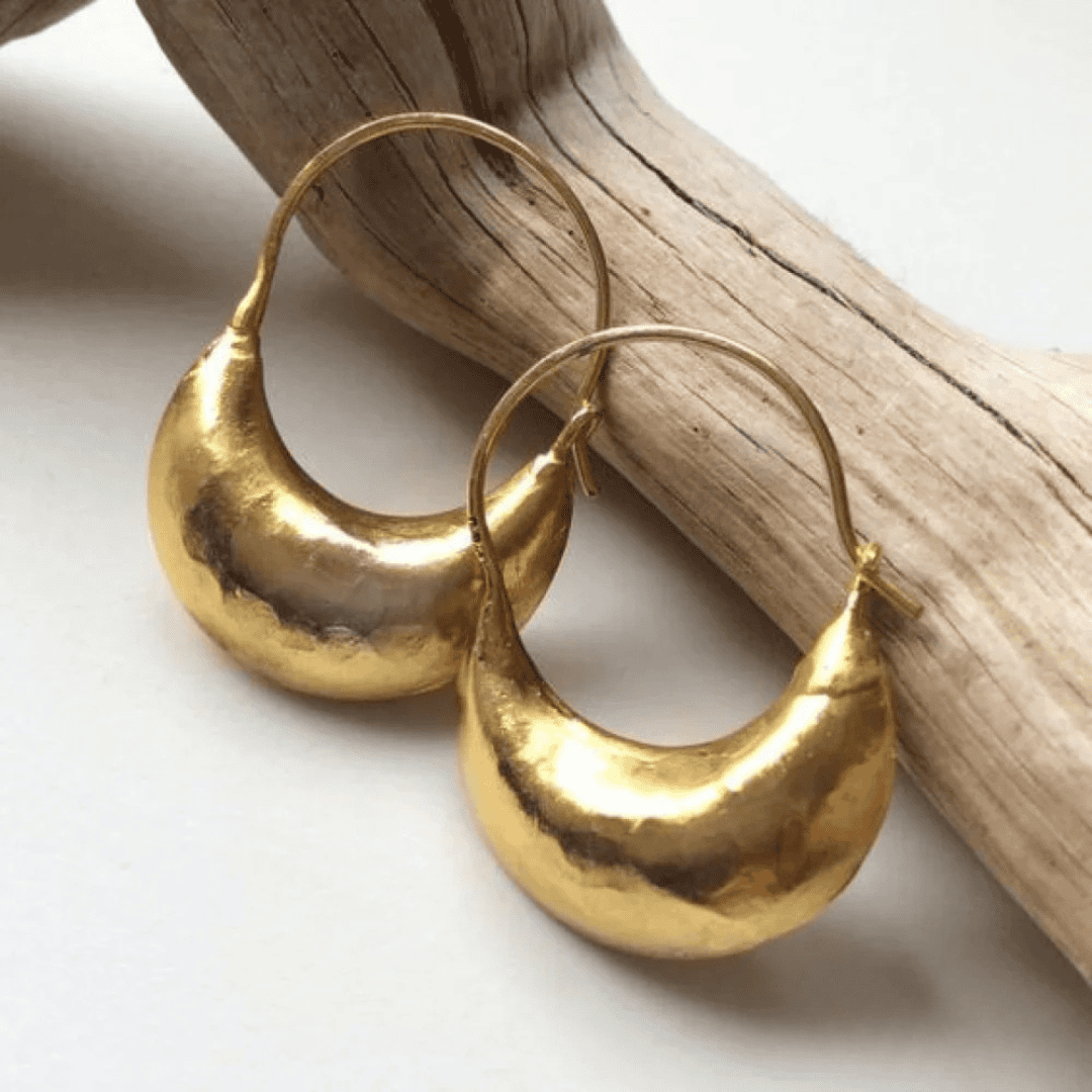 Boucles d'oreilles panier vintage dorées