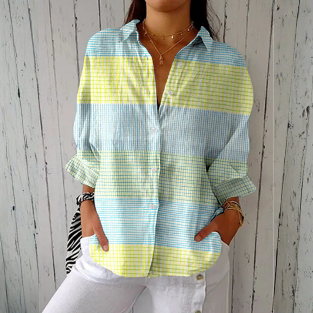 Holly™ | Blouse quadrillée pastel