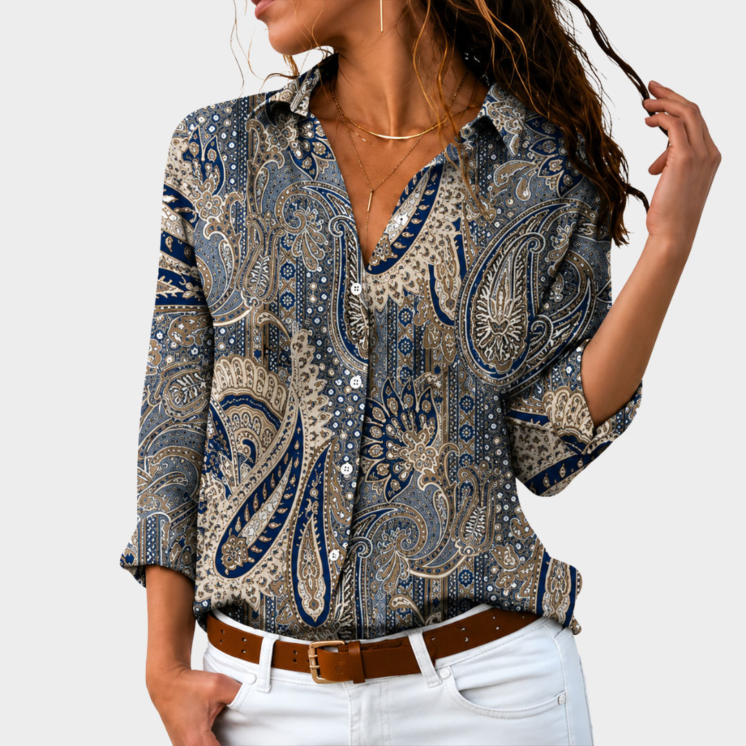 Blouse à l'imprimé Paisley intemporel