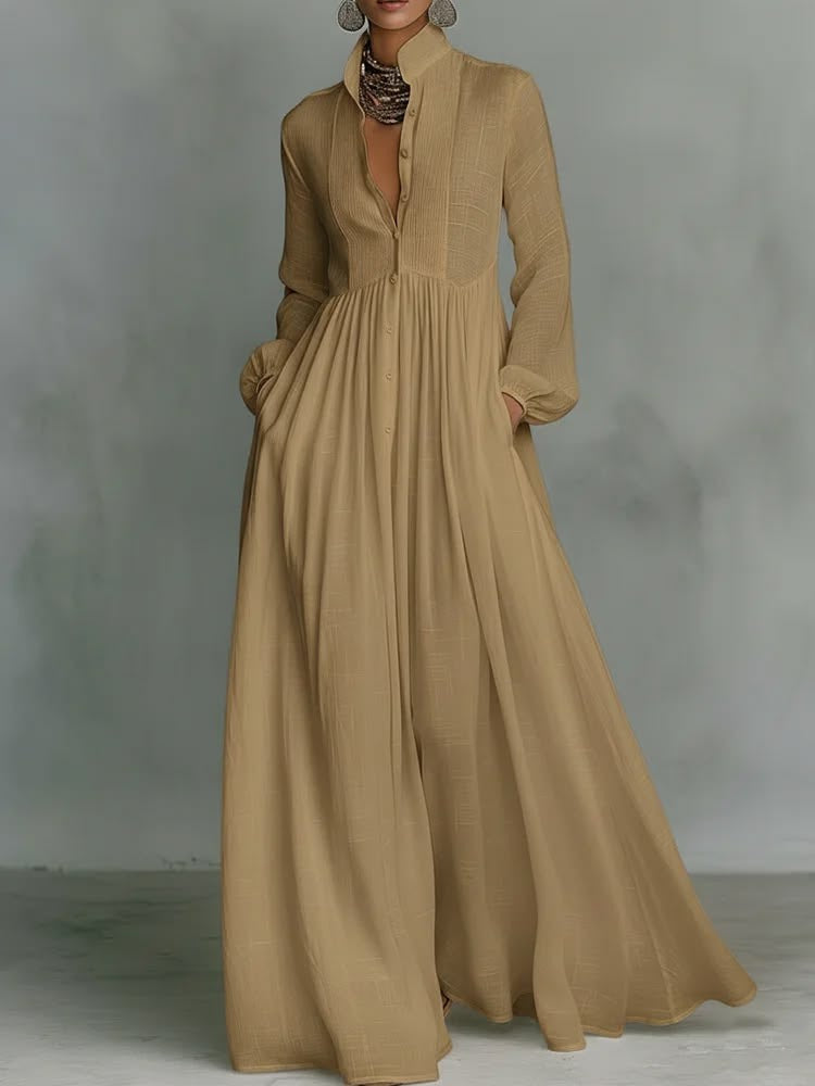Serena | Robe longue boutonnée fluide
