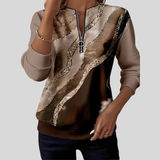 Juliette | Sweat Imprimé Vintage Moka