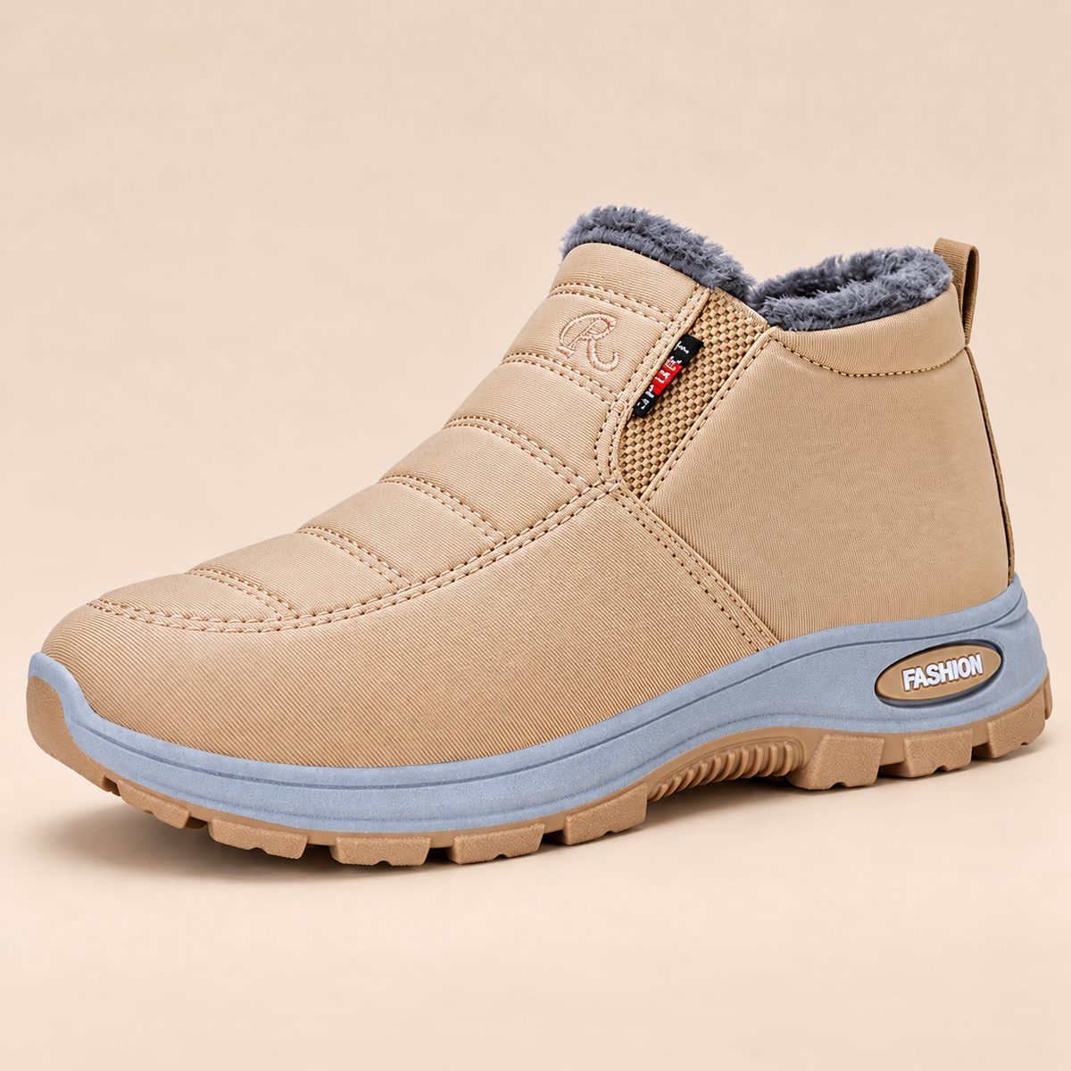 Maël chaussure de marche doublée imperméable – Beige