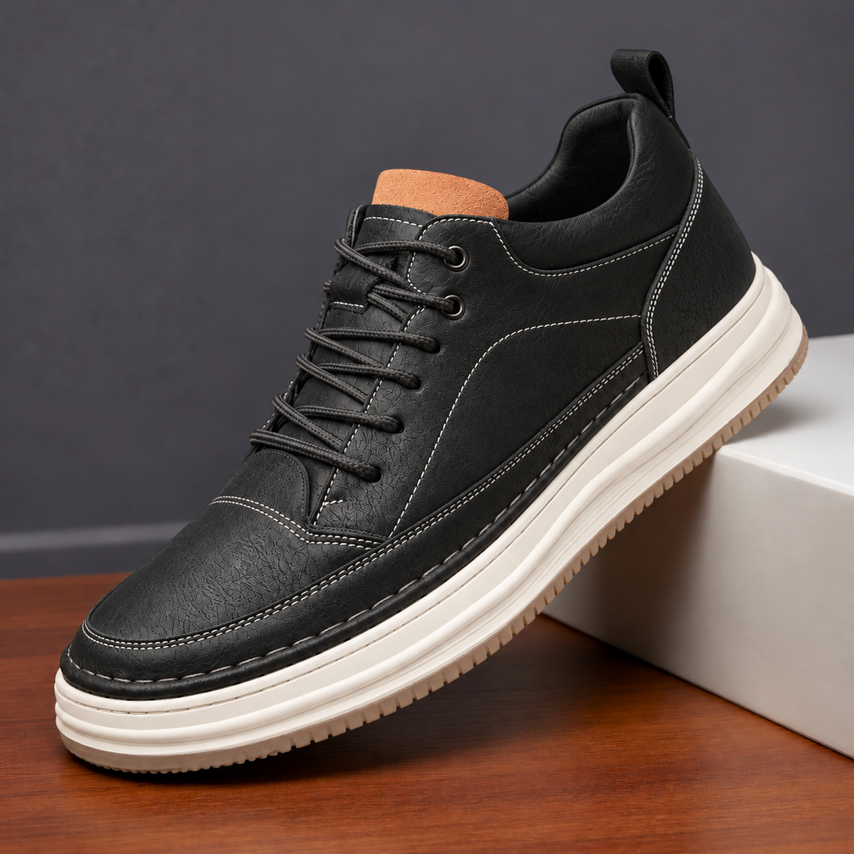 Baskets en cuir Maverick – noir