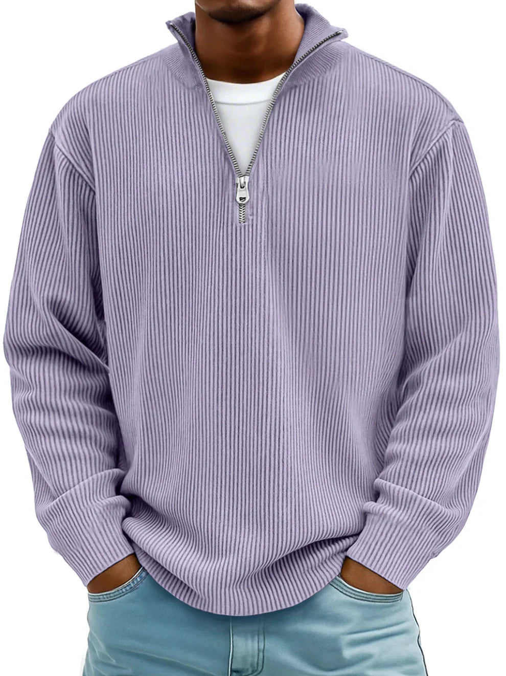 Maison Mireille | Pull Col Zippé Côtelé Marc