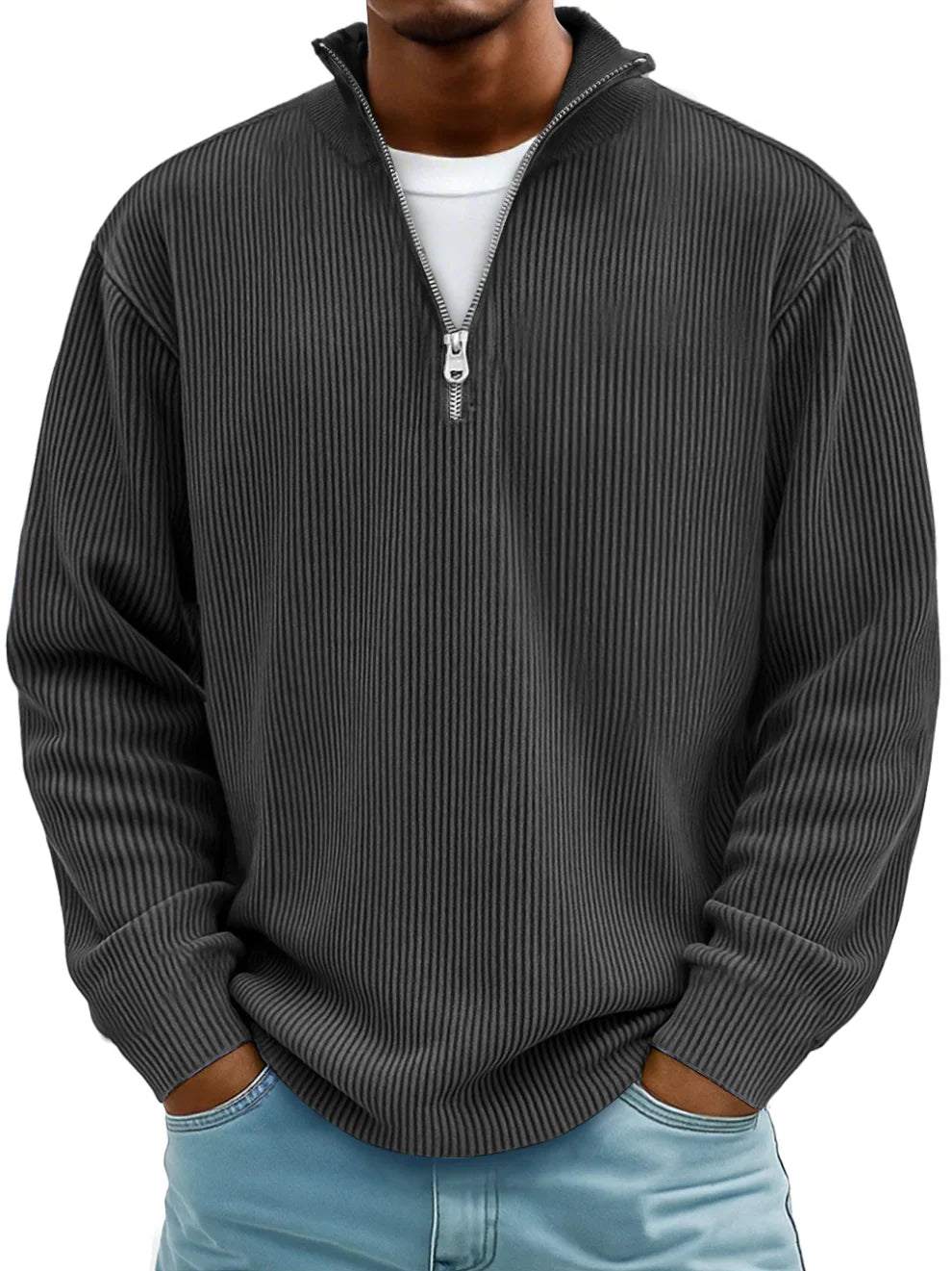 Maison Mireille | Pull Col Zippé Côtelé Marc
