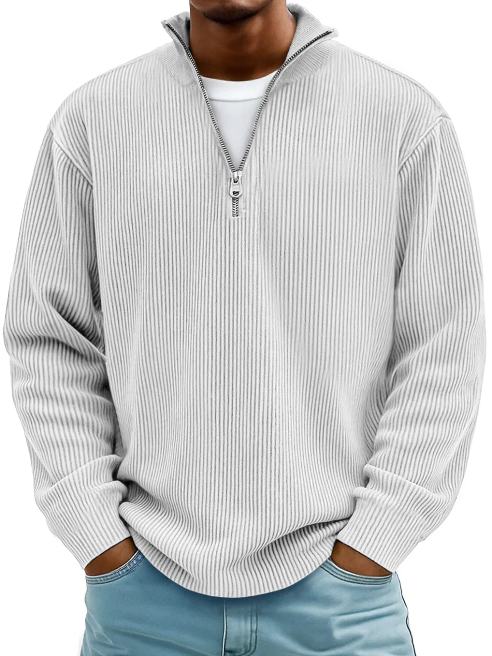 Maison Mireille | Pull Col Zippé Côtelé Marc
