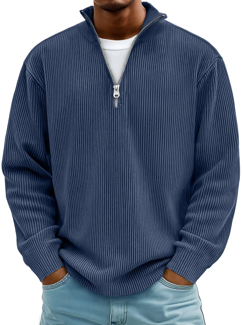 Maison Mireille | Pull Col Zippé Côtelé Marc