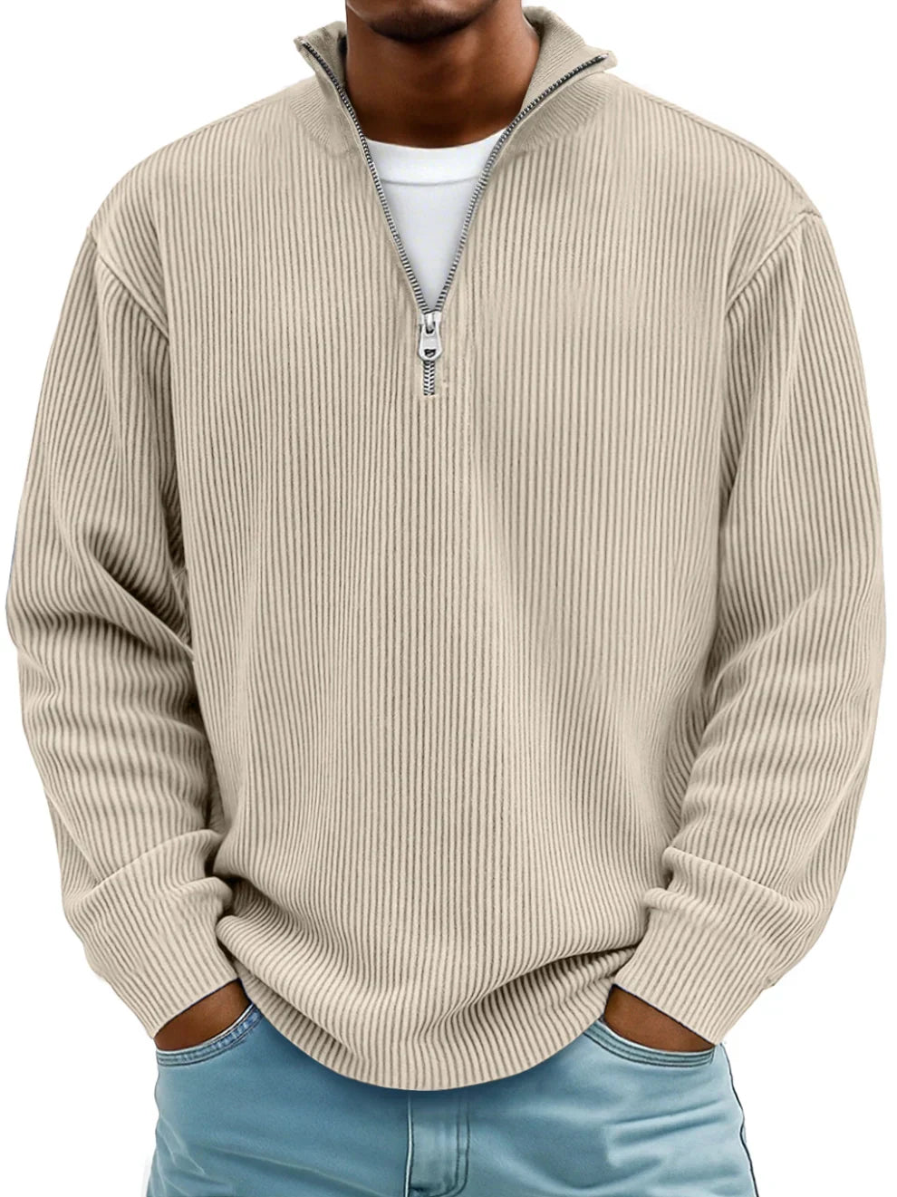 Maison Mireille | Pull Col Zippé Côtelé Marc