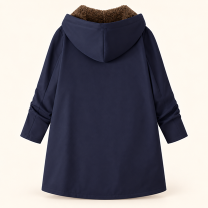 Solange | Manteau Sherpa Bleu Marine