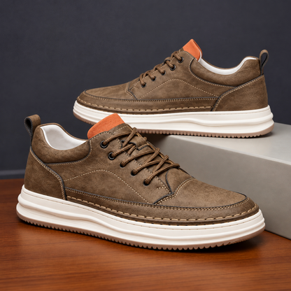 Baskets en cuir Maverick – kaki, paire