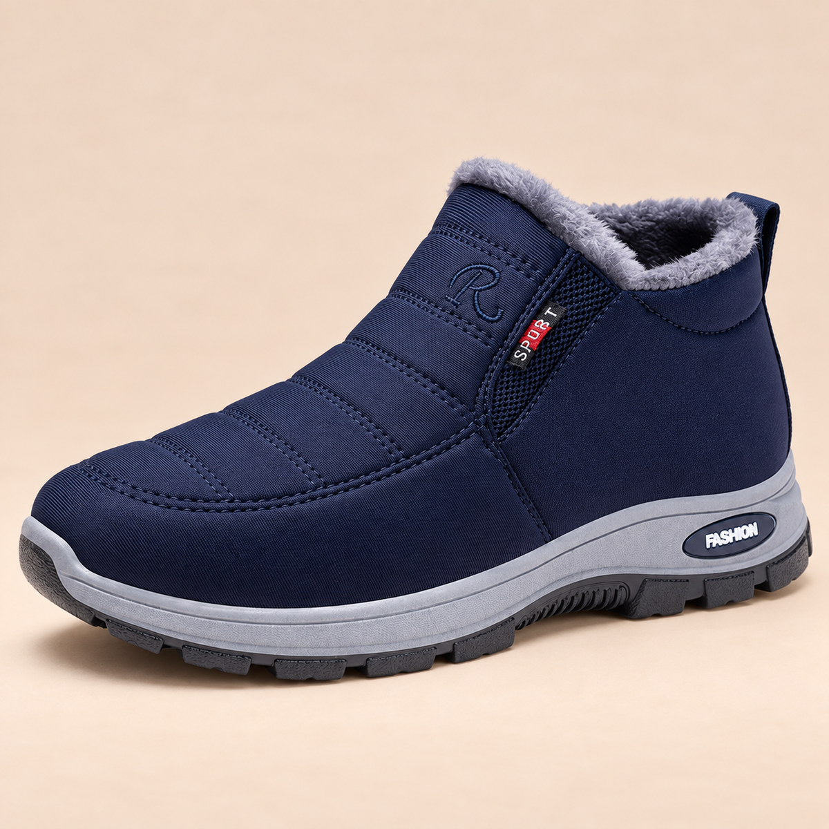 Maël chaussure de marche doublée imperméable – Bleu marine