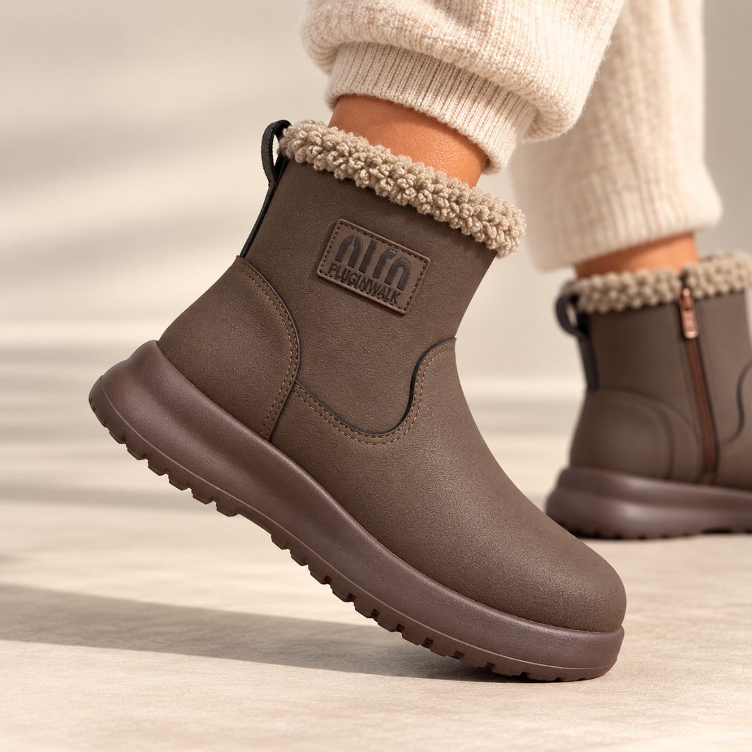 Maja bottines teddy, vue de côté avec zip