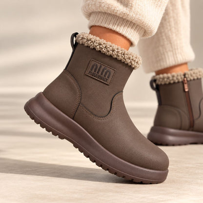 Maja bottines teddy, vue de côté avec zip