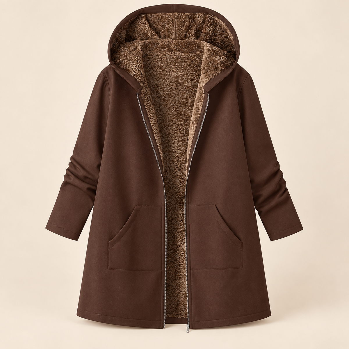 Solange | Manteau Sherpa Bleu Marine