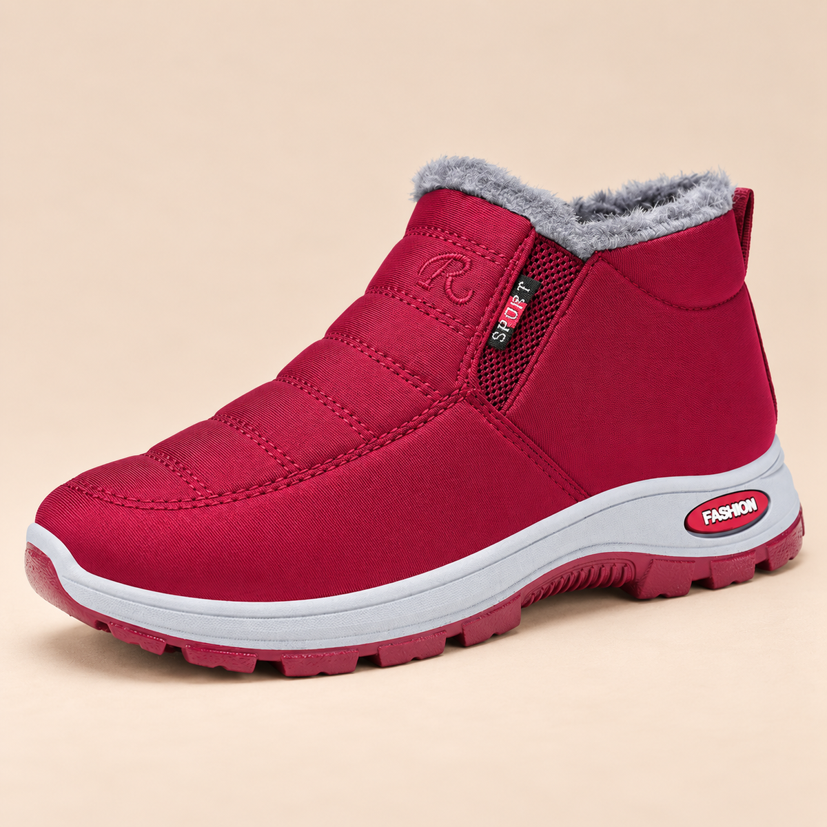 Maël chaussure de marche doublée imperméable – Rouge