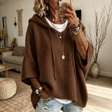Louise – Pull poncho marron douillet