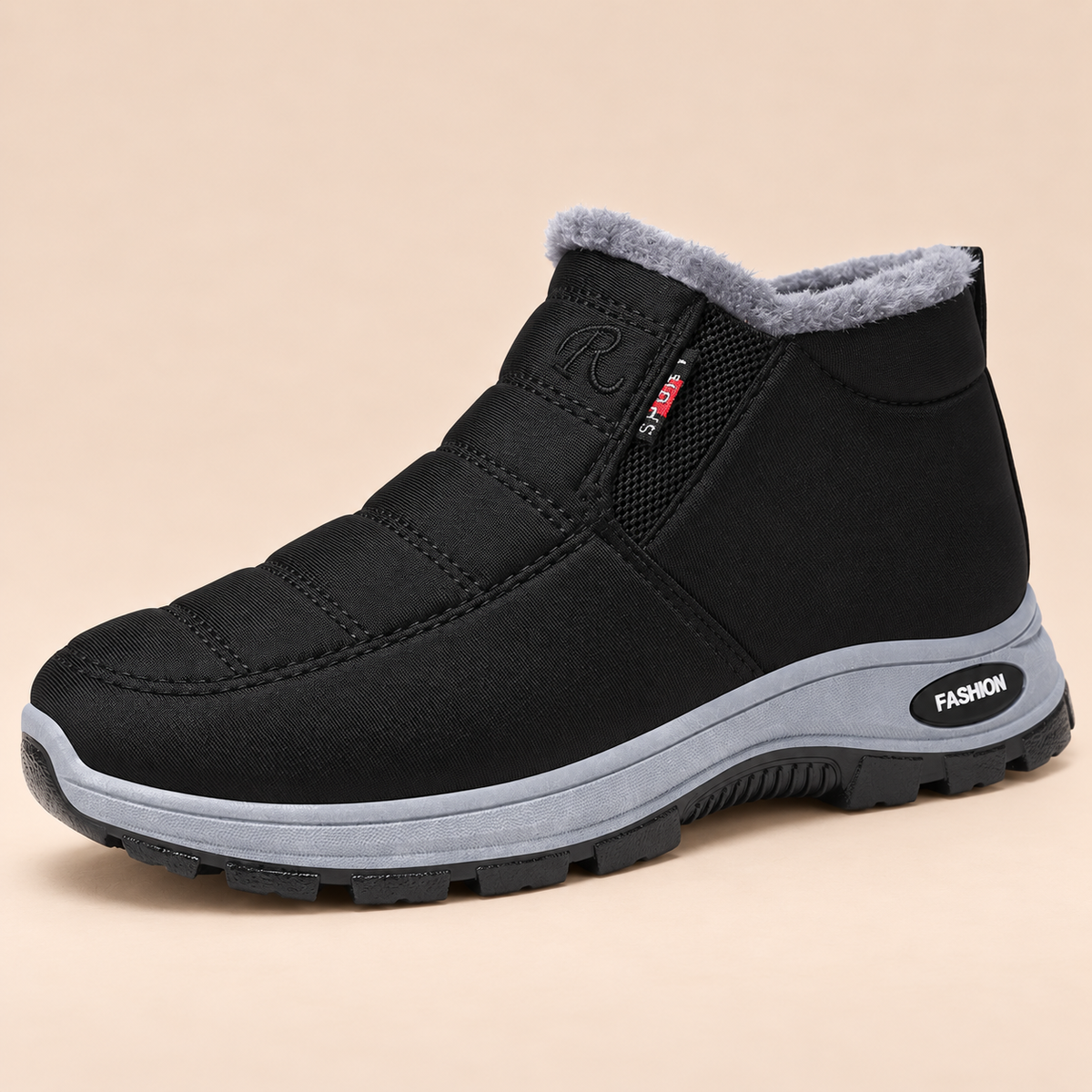 Maël chaussure de marche doublée imperméable – Noir