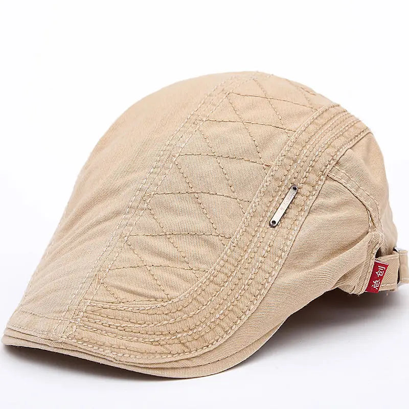 Casquette vintage Bloom™ beige pour animaux, surpiqûres décoratives et fermeture zippée