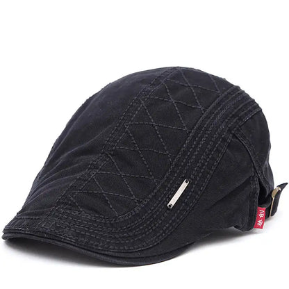 Casquette vintage Bloom™ noire pour animaux, surpiqûres losanges et zip décor