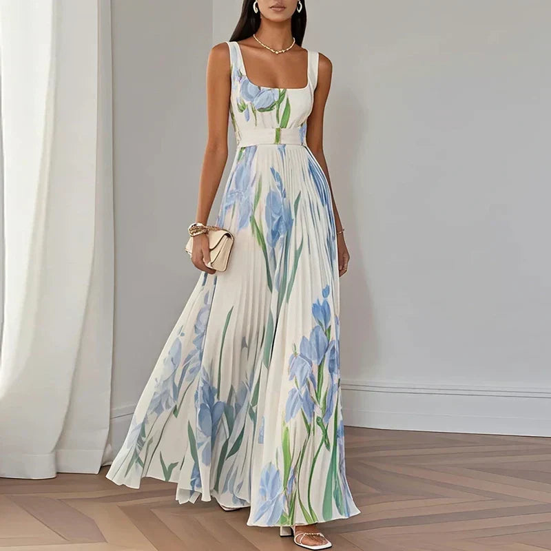 Oriah | Robe longue évasée à fleurs