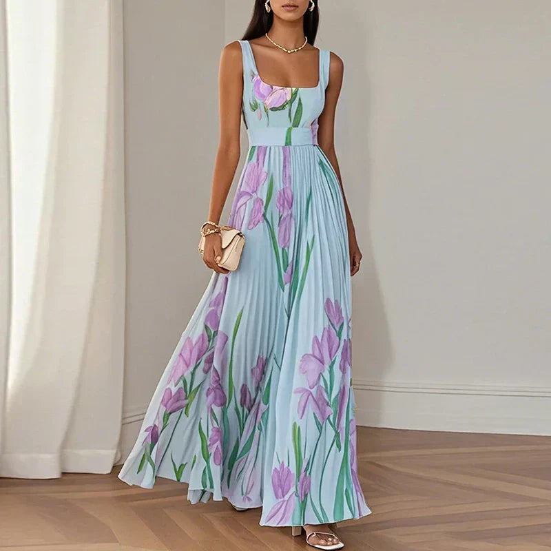 Oriah | Robe longue évasée à fleurs