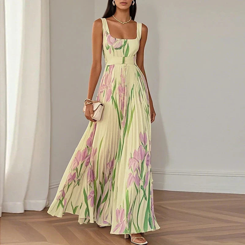 Oriah | Robe longue évasée à fleurs