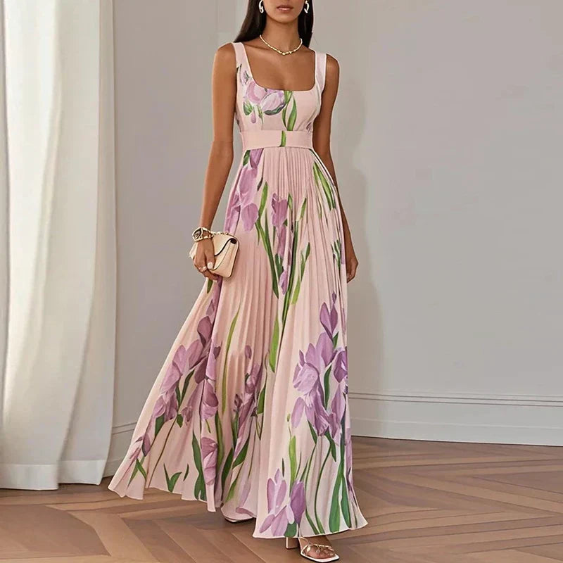 Oriah | Robe longue évasée à fleurs