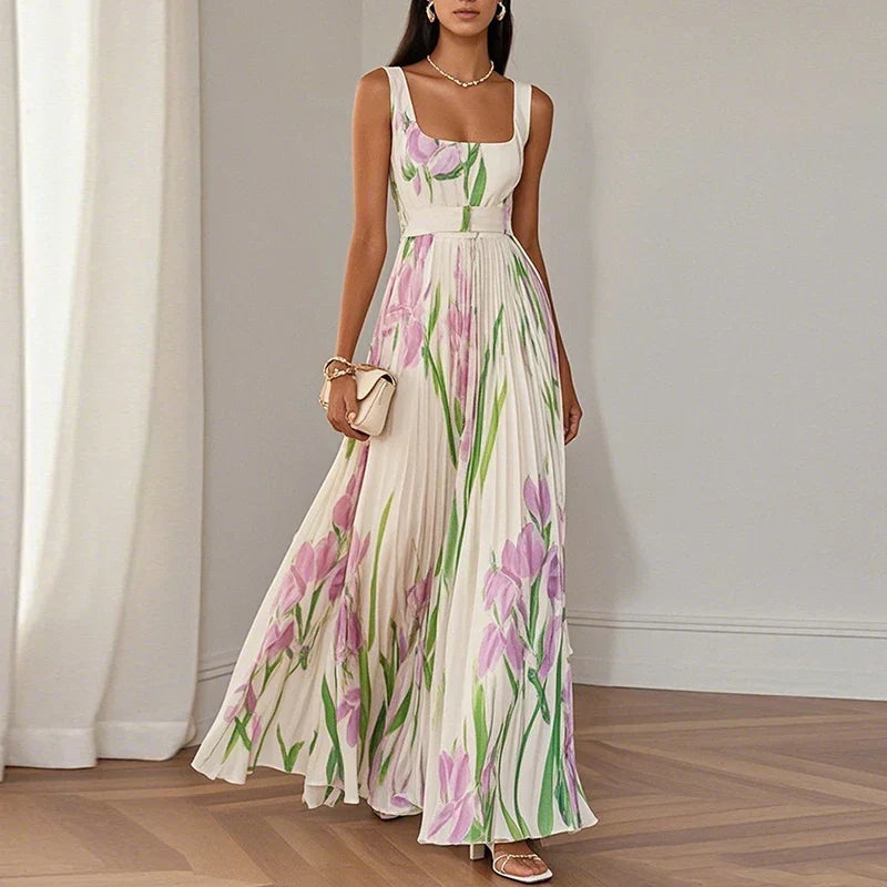 Oriah | Robe longue évasée à fleurs