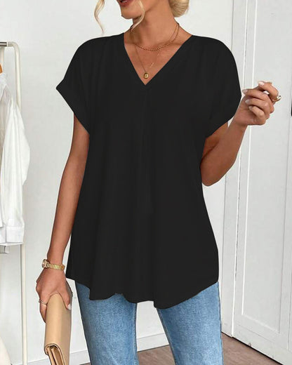 T-shirt manches courtes uni patchwork