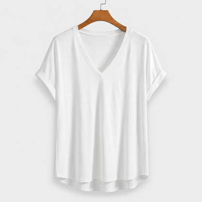 T-shirt manches courtes uni patchwork