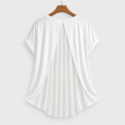 T-shirt manches courtes uni patchwork
