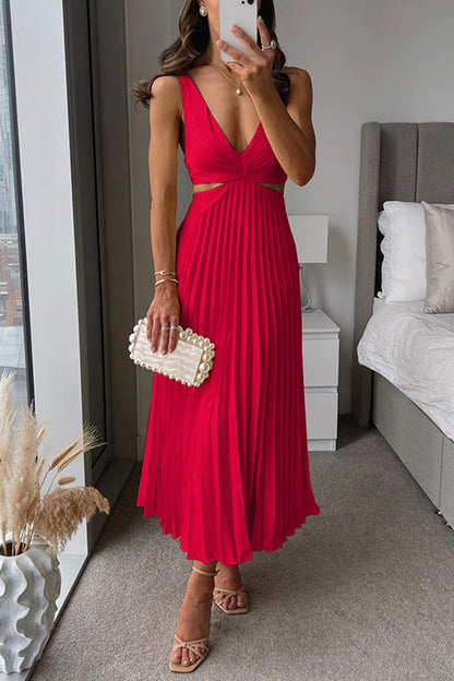 Rhiannon - Robe longue maxi taille haute col en V