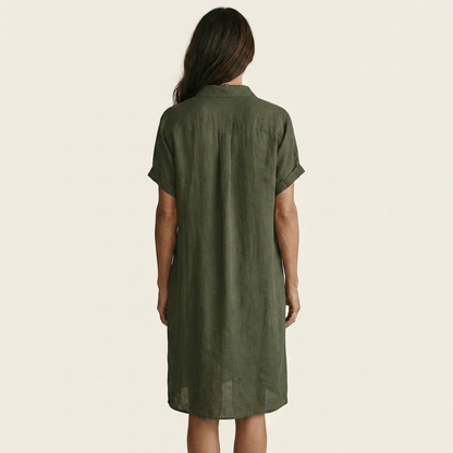 Nidalie | Midi Shirt Dress with Rolled Sleeves