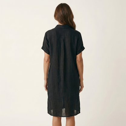 Nidalie | Midi Shirt Dress with Rolled Sleeves
