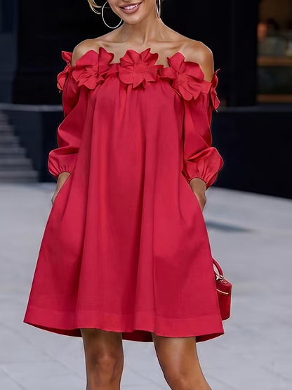 Rhoda | Robe à bretelles dénudées avec appliqué floral