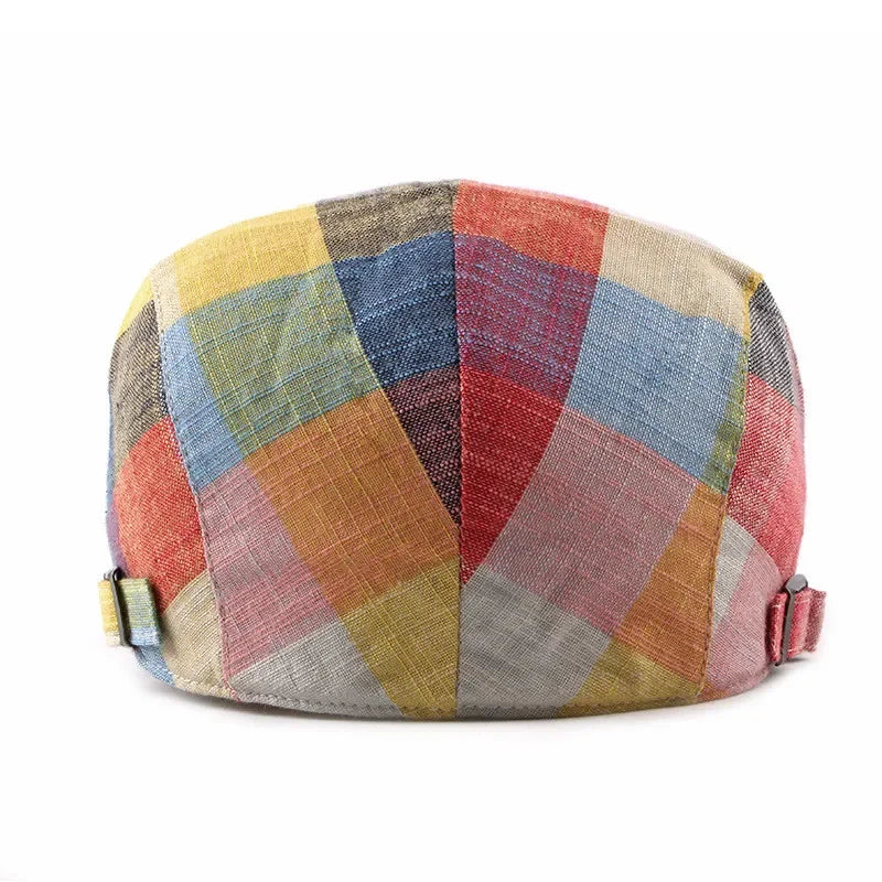 Casquette d’été Bloom™ en tissu à carreaux multicolores, dos arrondi et sangle
