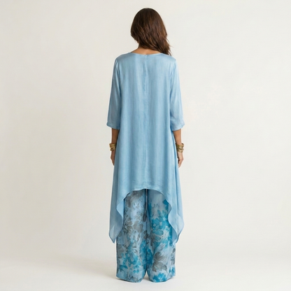 Cariola | Ensemble en Satin de Coton à Deux Pièces avec Tunique Asymétrique