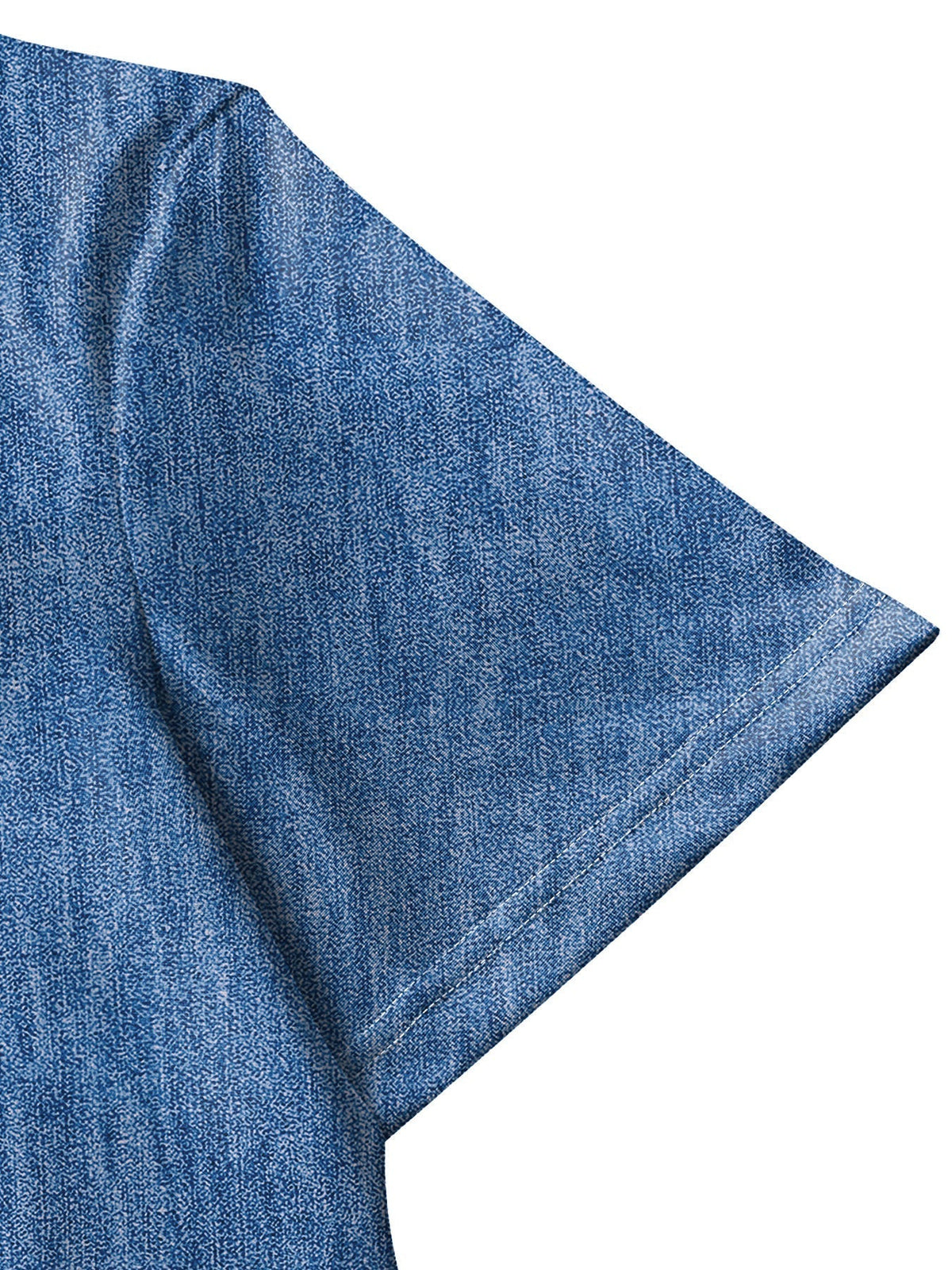Robe en denim bleu, épaules structurées et tombé ample
