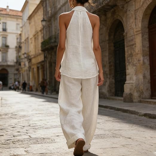 Ainhoa | Ensemble deux pièces texturé lin
