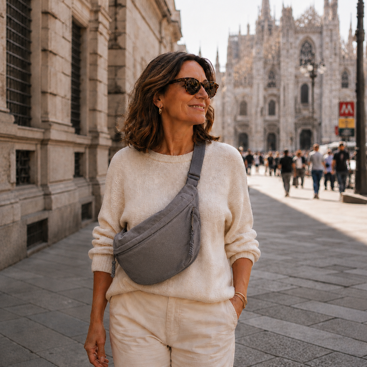 Chiara | Sac porté épaule gris