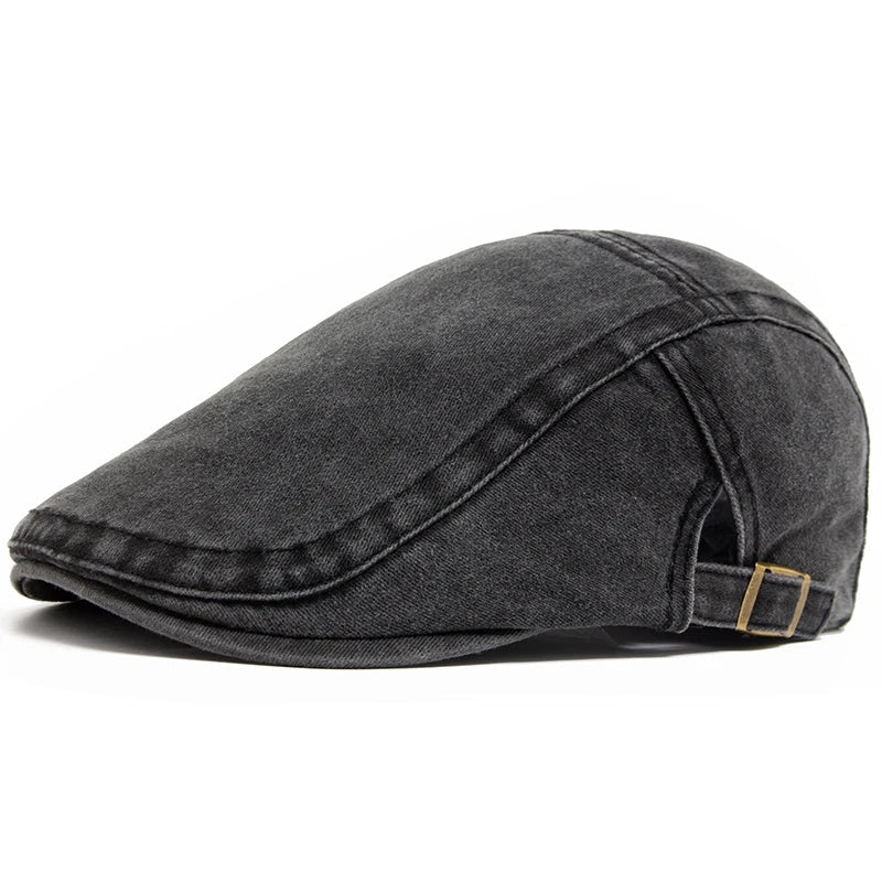 Casquette Bloom™ vintage gris foncé en tissu denim, sangle à boucle