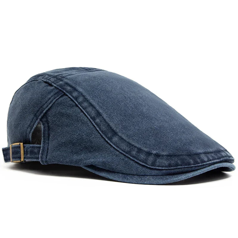 Casquette Bloom™ vintage bleue en denim avec surpiqûres et sangle réglable