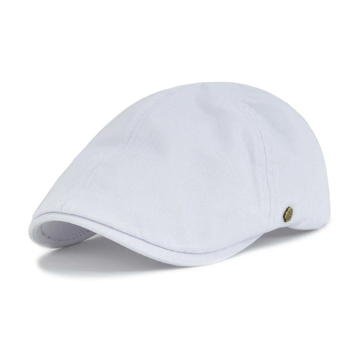 Casquette de golf Bloom™ en coton blanc, visière courbée, écusson rond.