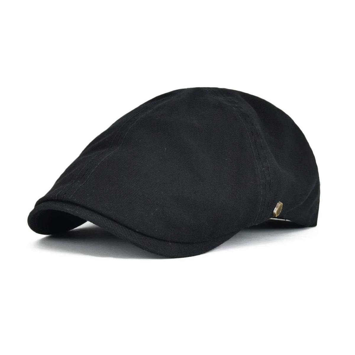 Casquette de golf Bloom™ en coton noir, visière courbée, petit écusson doré.