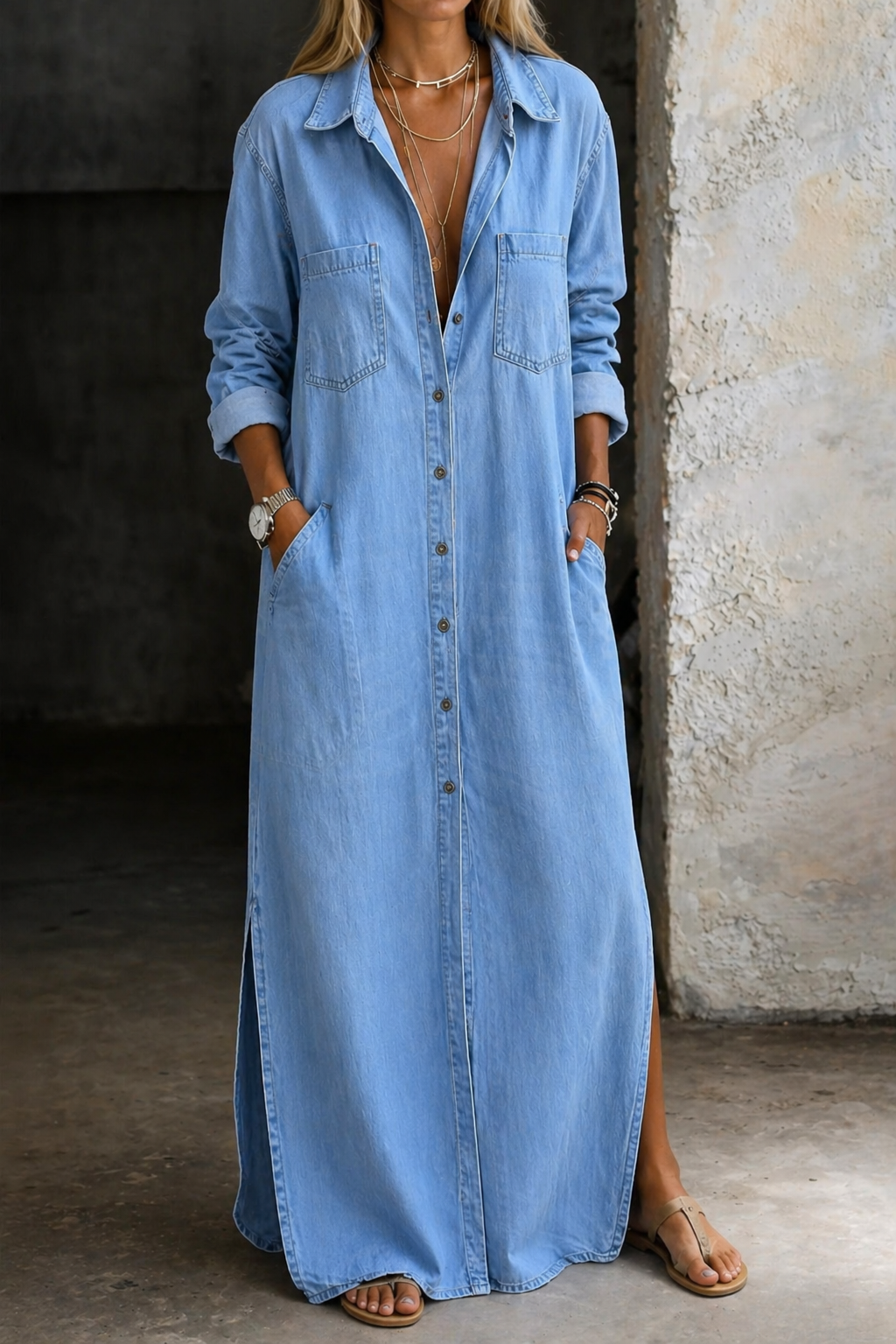 Andrea | Robe chemise en jean