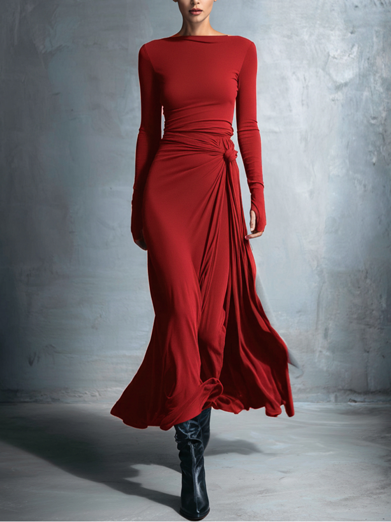 Naomie | Robe Maxi à Nœud Latéral