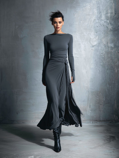 Naomie | Robe Maxi à Nœud Latéral